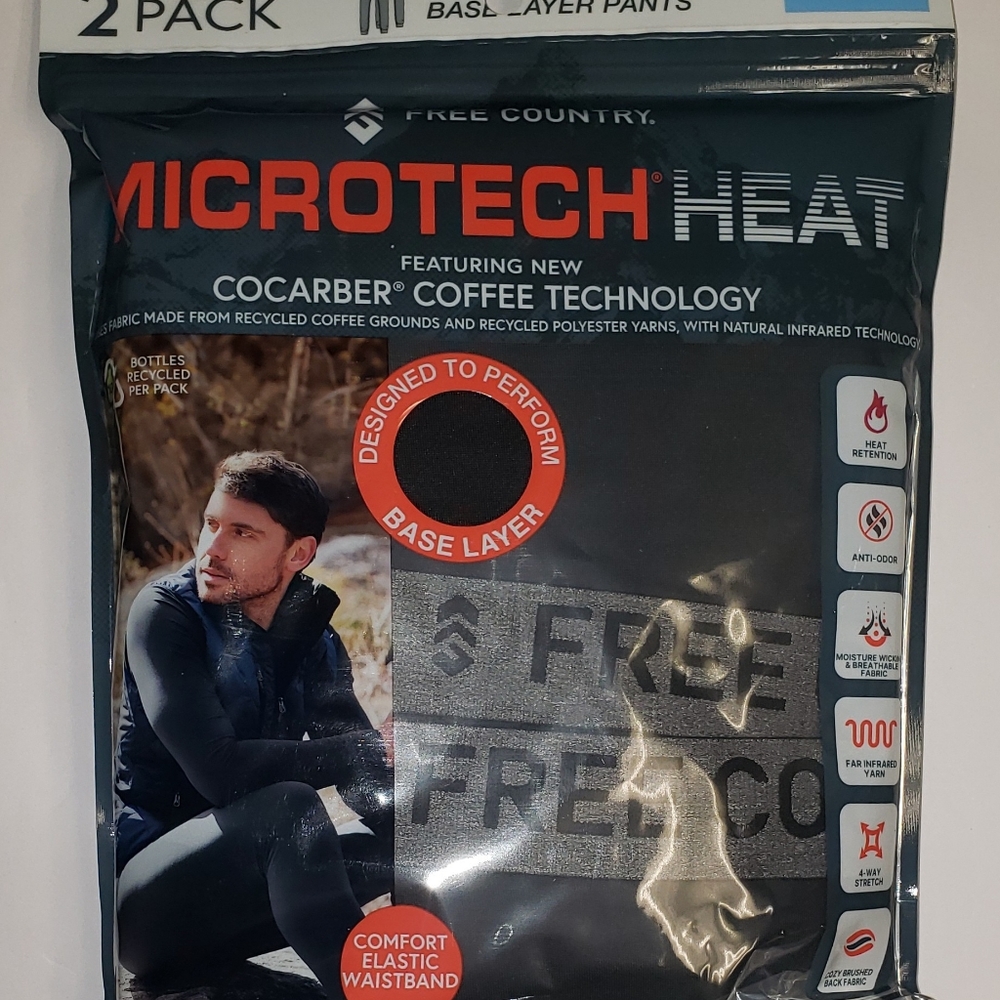 FREE COUNTRY 2 PACK MENS BASE LAYER MENS PANTS
